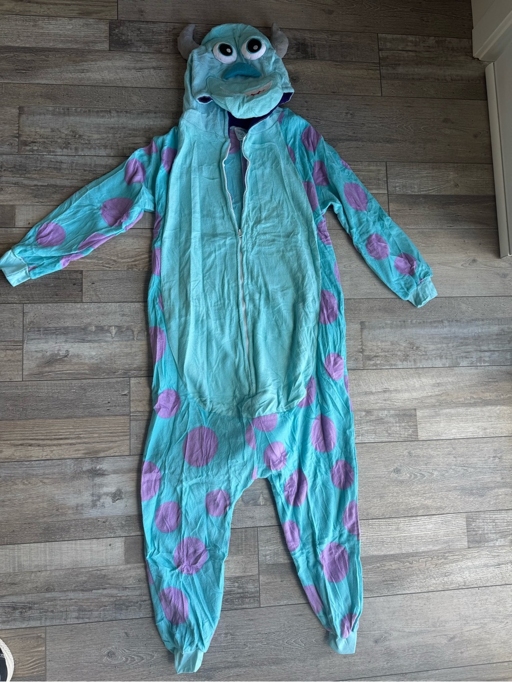 Monsters Inc. Sulley Onesie Costume - Aqua with Purple Spots